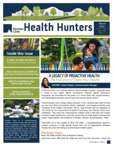 March 2025 issue of Health Hunters, featuring insights on Check Your Health, nutrient testing, and proactive wellness strategies.